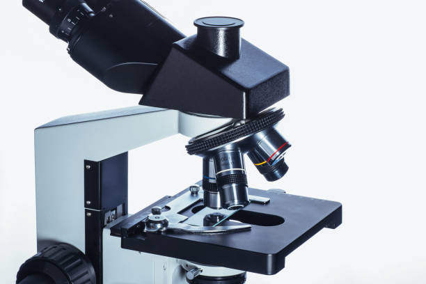 istock Close up of microscope at the laboratory. 843017460