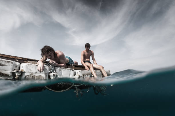 istock Two men floating in the tropical sea 843020104