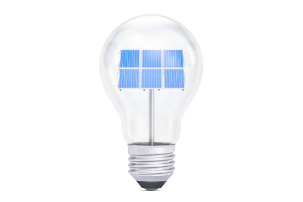 istock Solar panels inside light bulb, Green Eco Energy Concept. 3D rendering 843023018