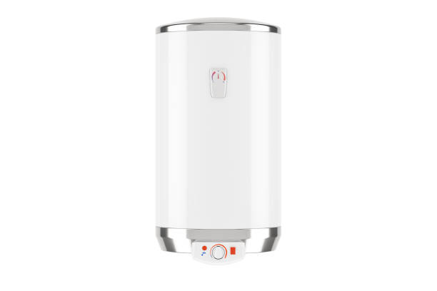 istock white tank electric water heater or boiler, 3D rendering isolated on white background 843023098