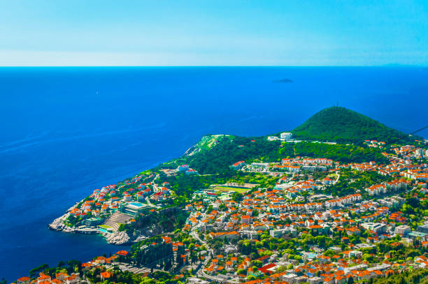 istock Coastline Dubrovnik aerial view. 843023698