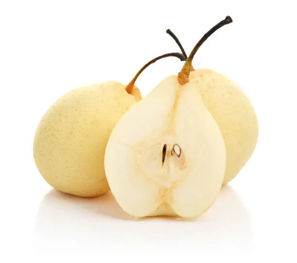 Ripe pears nashi isolated on white background