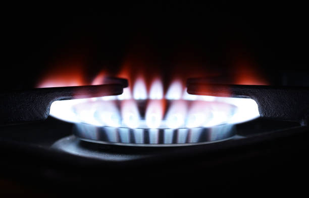 istock Gas flame on domestic stovetop 843026200