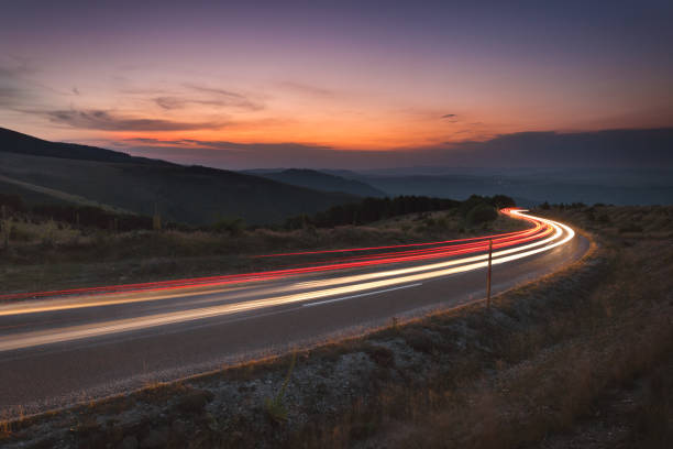 istock Abstract trails in motion blur at idyllic scenery 843029154