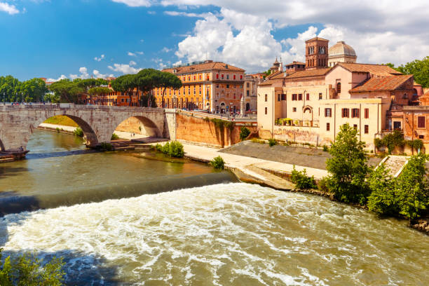istock Tiber island in sunny day, Rome, Italy 843029516
