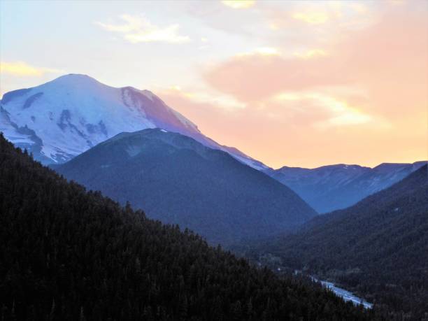 istock Evening Sun Across the Mountain Valley 843033670