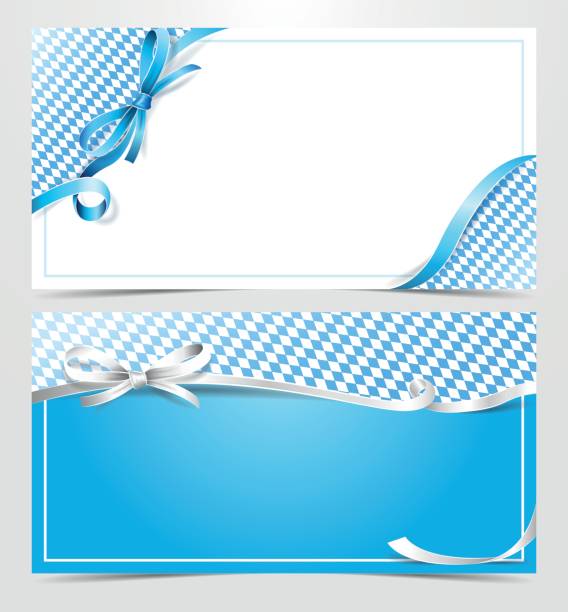 gift voucher ribbon card gift voucher ribbon card bavarian flag stock illustrations