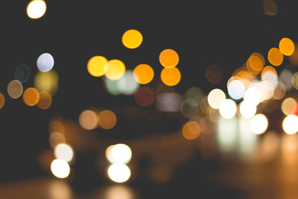 abstrato de blur iluminação durante o engarrafamento - traffic jam flash - fotografias e filmes do acervo