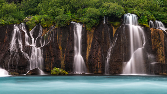 barnafoss and hraunfossar Waterfalls Iceland