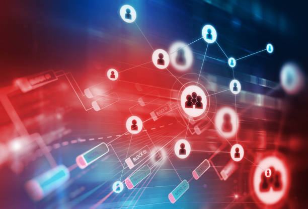istock abstract illustration background with user icon and connecting dots . 843074638