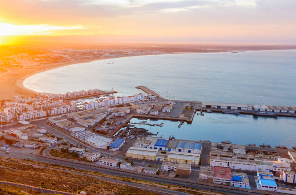 istock Beach in Agadir city at sunrise, Morocco 843084132