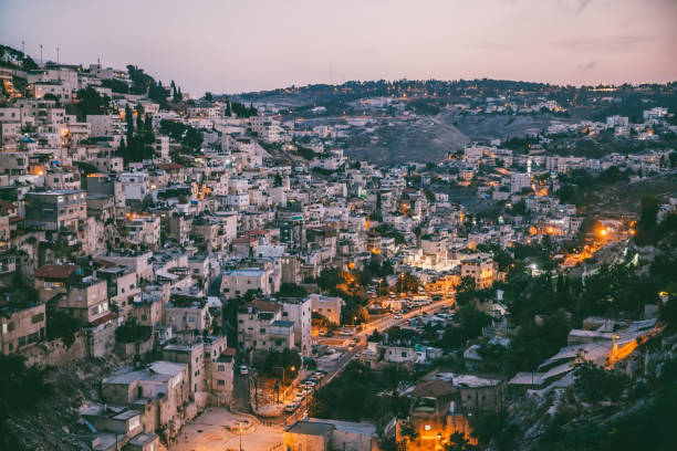 The Arabic Styled Cityscape The overview of arabic area in Jerusalem,Israel. arab culture photos stock pictures, royalty-free photos & images