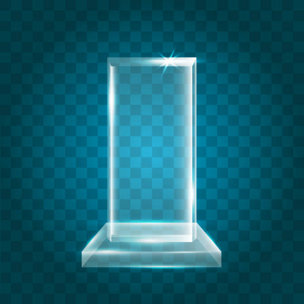 透明の輝く空ベクトル アクリル クリスタル ガラス トロフィー賞のテンプレート - award trophy glass crystal点のイラスト素材／クリップアート素材／マンガ素材／アイコン素材