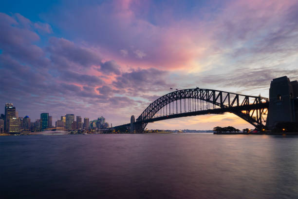 istock Sydney CBD and Harbour Bridge at sunset 843092070