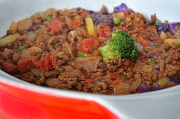 Minced beef with vegetables dish