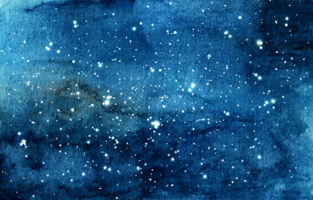 ilustrações, clipart, desenhos animados e ícones de mão pintada em aquarela ilustração do céu noturno - stars in your eyes