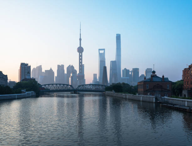 istock Shanghai Cityscape with Waibaidu Bridge 843110236