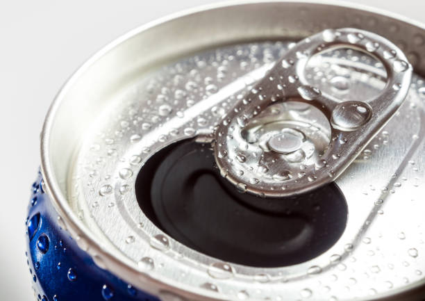 istock Water droplets on the surface of cold drink can 843111498