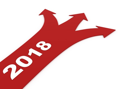 New year 2018 choice road start