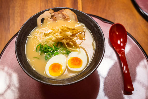 istock Japanese ramen soup with eggs 843114206
