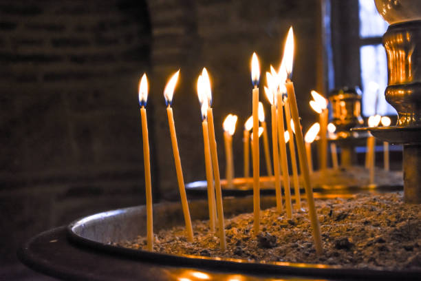 istock Burning Candles in the Church. 843123422