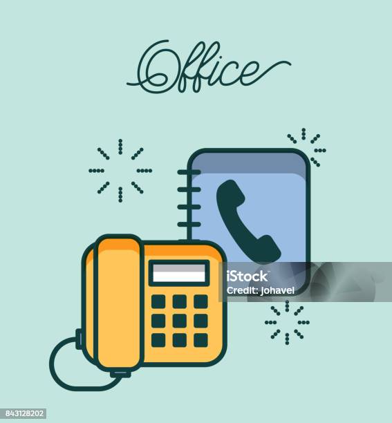 Office Telephone And Address Book Contact Work Image Stock Illustration - Download Image Now