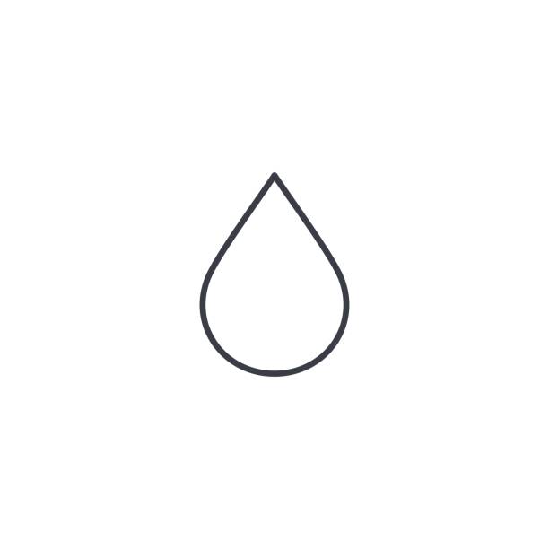 ilustraciones, imágenes clip art, dibujos animados e iconos de stock de icono de delgada línea de la gota de agua. símbolo de vector lineal - forma de lágrima
