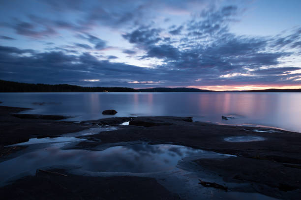 istock Beautiful twilight scene from a lake in sweden 843140056