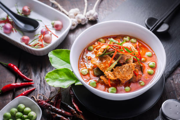 istock Red curry with pork and coconut milk. 843141282