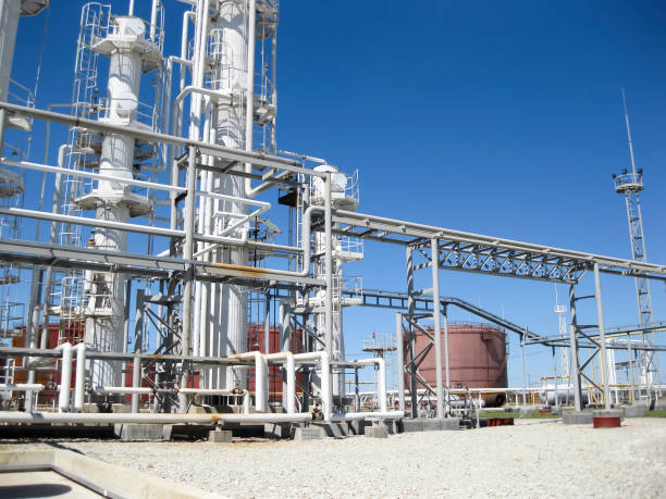 istock oil refinery. Equipment for primary oil refining 843147196