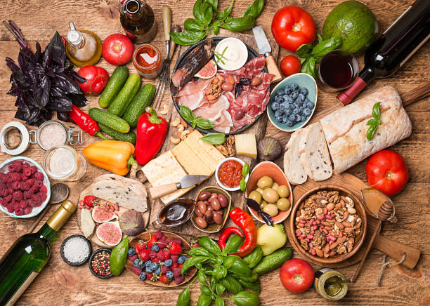 istock Top view table full of food 843160340