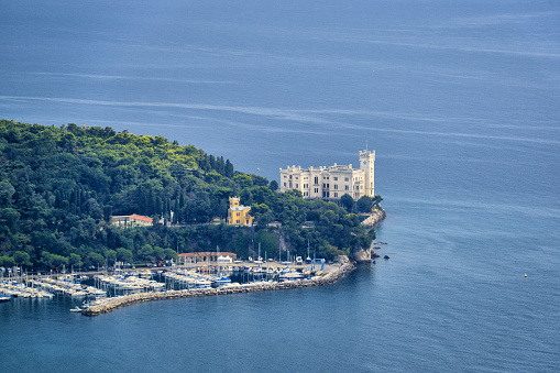Lake Garda, Italy. Friday 20 May 2022. People in Sirmione with fortified walls and town