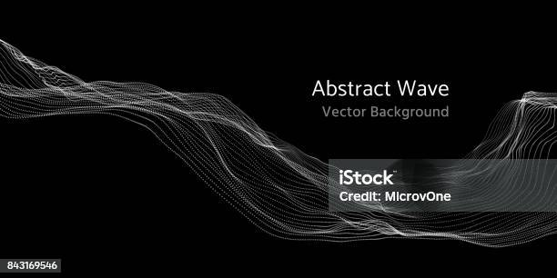 Mesh Network 3d Abstract Wave And Particles Vector Background Stock Illustration - Download Image Now