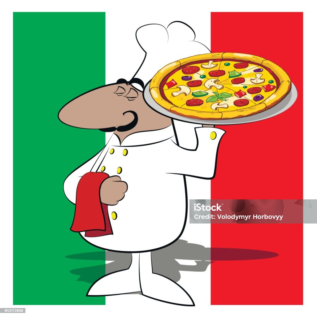 Funny Chef Cook Pizza Stock Illustration - Download Image Now - Adult,  Adults Only, Backgrounds - iStock