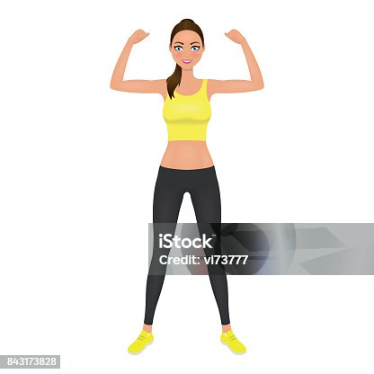 One attractive fit cute young woman wearing colorful leggings, cap and  white T-shirt. Modern style beautiful dancer working out, dancing. Full  length Stock Photo - Alamy