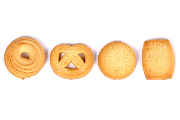 istock Danish butter cookies, butter cookies on white 843174374