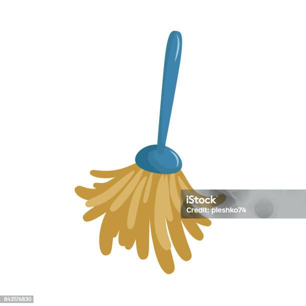Cartoon Simple Feather Duster Icon Spring Cleaning Duster Brush Icon Isolated On White Background Vector Illustration Stock Illustration - Download Image Now