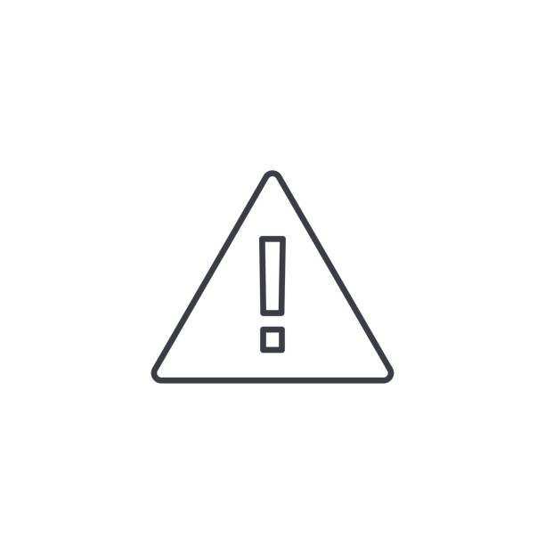 Hazard, warning, attention thin line icon. Linear vector symbol Hazard, warning, attention thin line icon. Linear vector illustration. Pictogram isolated on white background warning coloration stock illustrations