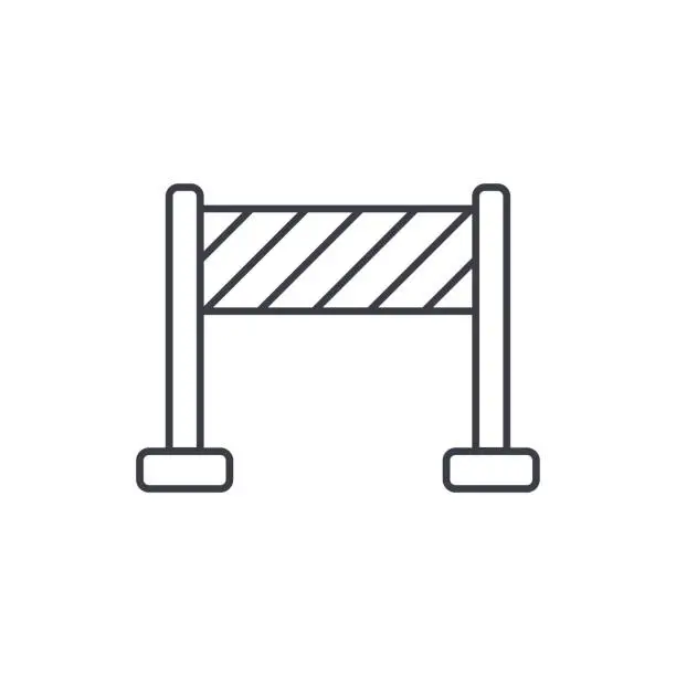 Vector illustration of fence construction thin line icon. Linear vector symbol