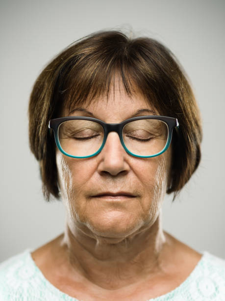 istock Real tired senior woman portrait 843181262