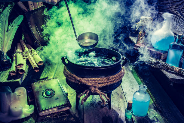 istock Full of magic mixture witcher hut for Halloween 843182146