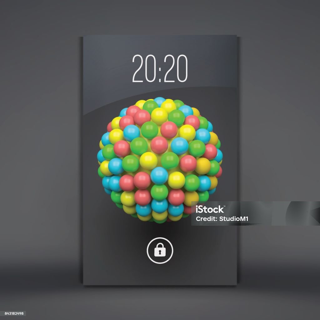 Android Lock Screen Vector Modern Lock Screen For Mobile Apps Mobile Wallpaper Vector Illustration ...