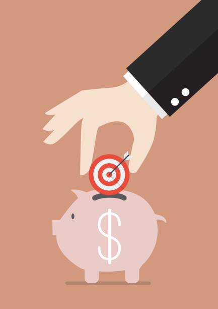 istock Hand collect the target in piggy bank 843182954