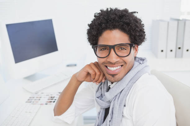 istock Hipster businessman working at his desk 843183806