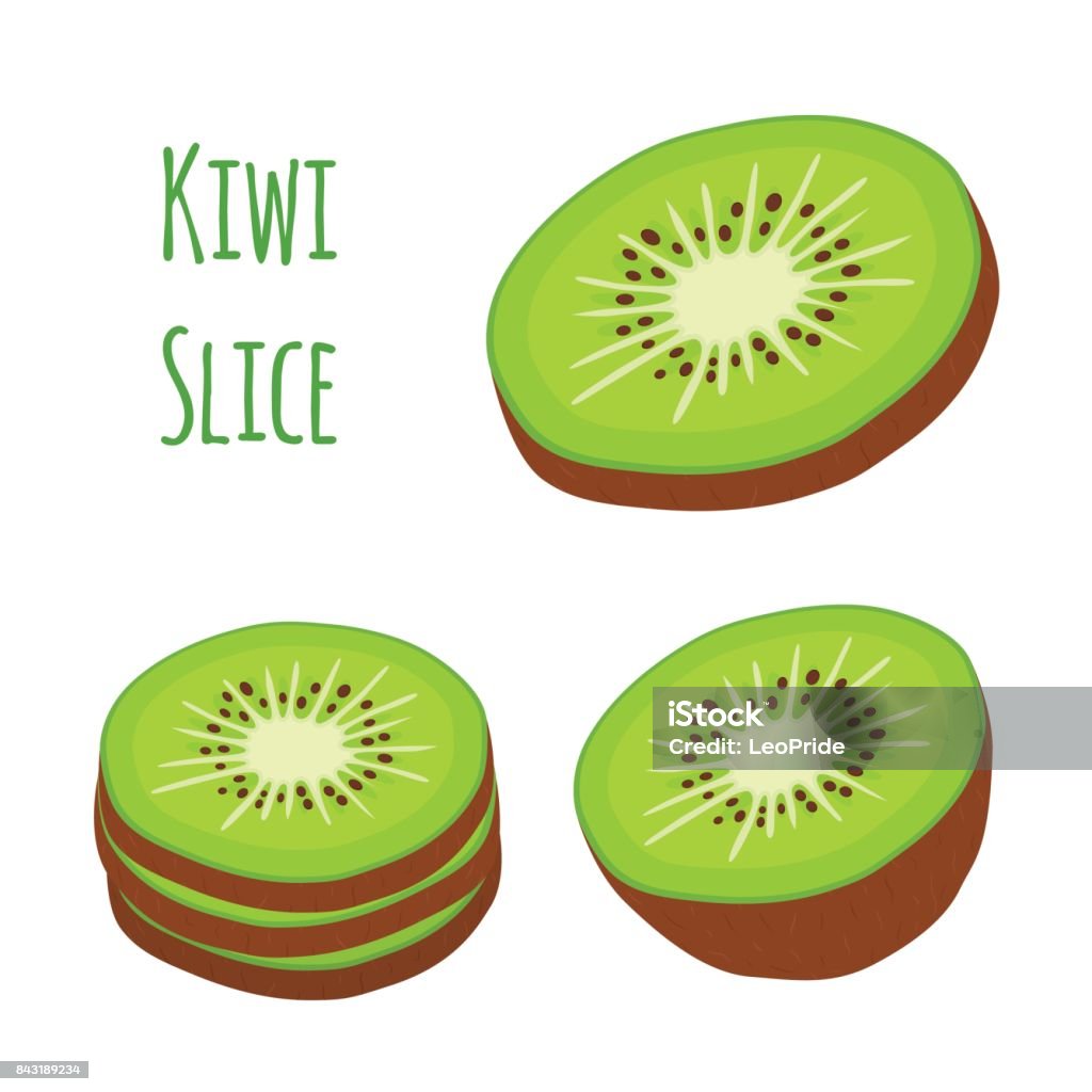Vetores de Frutas Tropicais Kiwi Exótico Conjunto Desenho Animado Estilo  Simples Ilustração Vetorial e mais imagens de Cazaquistão - iStock