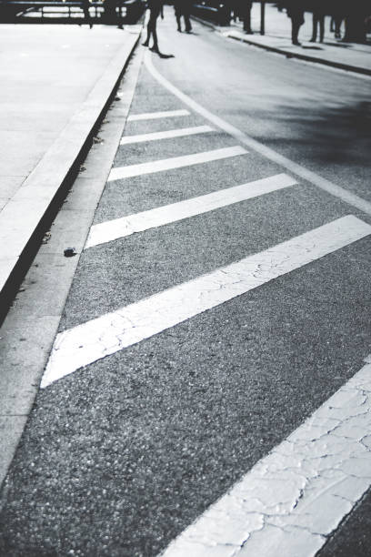istock Striped Sign on the Street under Sunlight 843189842
