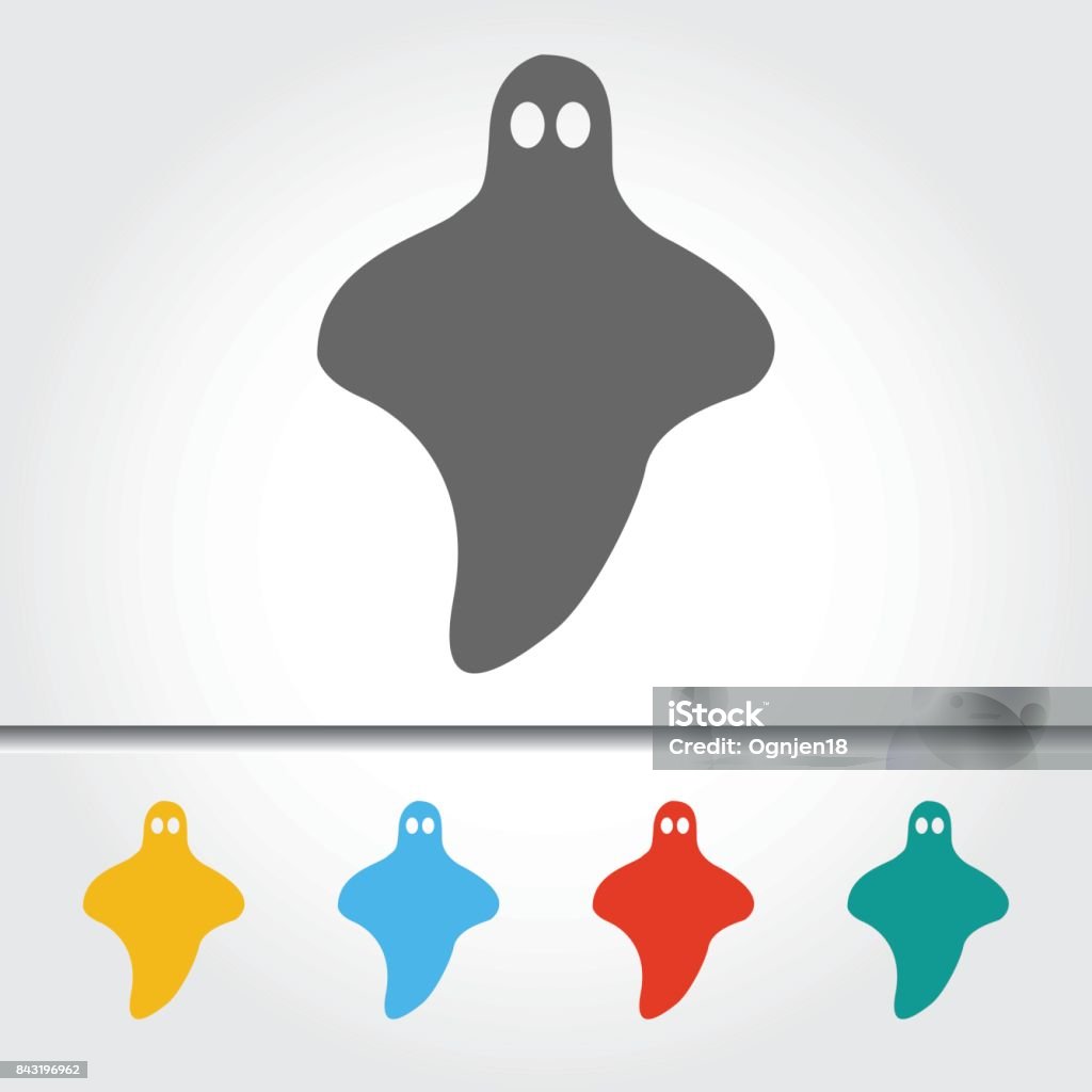 Ghost Vector Icon Illustration Halloween, Shadow, Holiday, Ghost 2017 stock vector