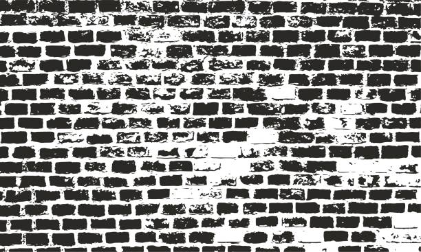 illustrations, cliparts, dessins animés et icônes de texture de mur de brique. fond grunge vector. en détresse surface design rétro. - wall brick backgrounds textured effect