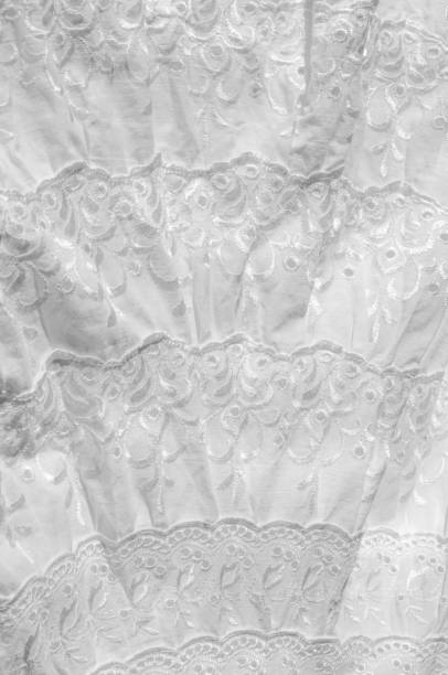 White cotton fabric, with patterns White cotton fabric, with patterns.  tissue, textile, cloth, material, texture 7676 stock pictures, royalty-free photos & images