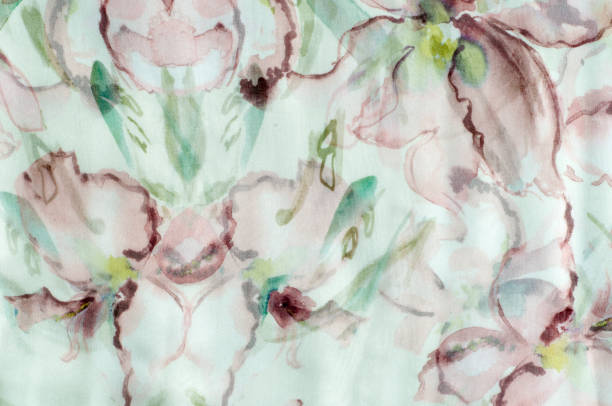 texture de tissu de soie, fleurs abstraites - 7679 photos et images de collection